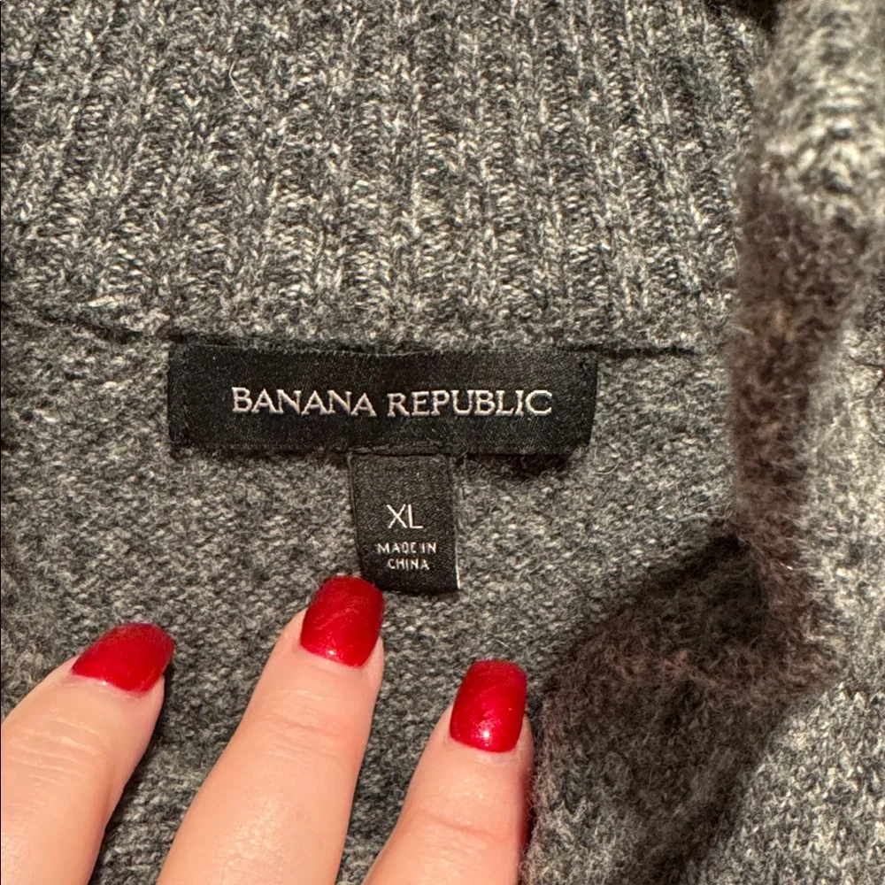 Banana Republic Charcoal Merino Wool Knit Sweater